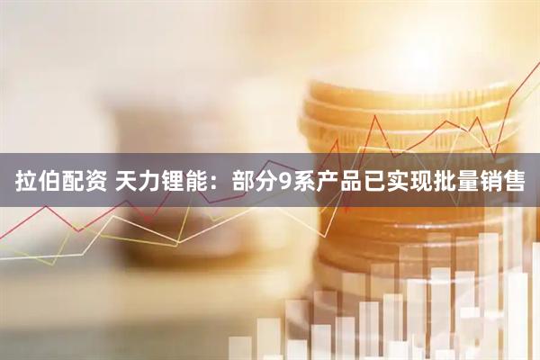 拉伯配资 天力锂能：部分9系产品已实现批量销售